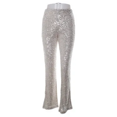 Byxor (Beige, Silverfärgad) från Miss Selfridge Elastan, Polyester