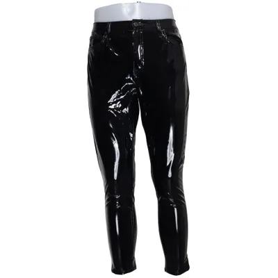 Vinyl broek (Zwart) van Topshop Katoen, Elastaan, Polyester, Polyurethaan
