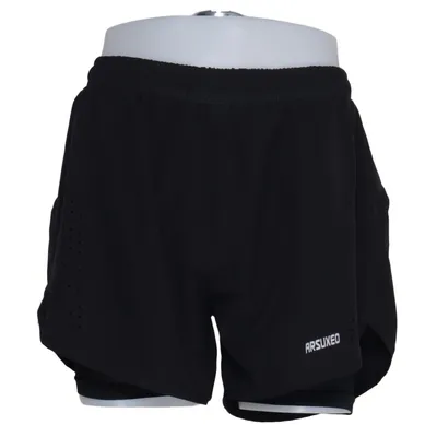 Trainingsshorts (Zwart) van Arsuxeo Elastaan, Polyester