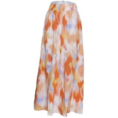 Maxi nederdel (Orange, Flerfarvet) fra Minus Viscose