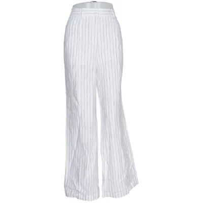 Pantalon patte d'éléphant (Blanc, Noir) de Uta Raasch Coton, Lin, Polyester
