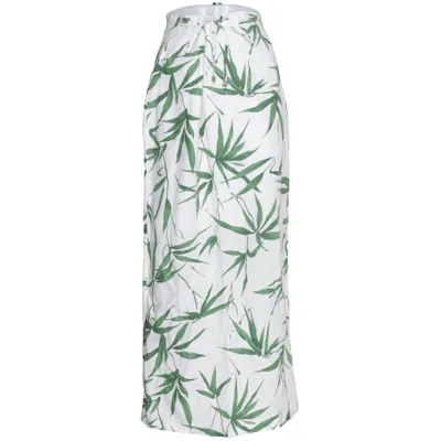 Jupe portefeuille (Blanc, Vert) de Oui Set Coton, Polyamide