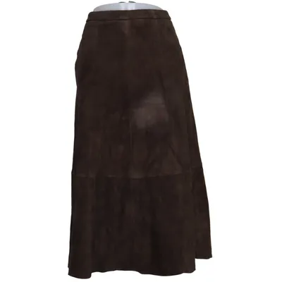 Läderkjol (Brun) från Vince Skinn, Polyester
