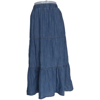 Långkjol (Blå) från New Look Denim Bomull, Linne