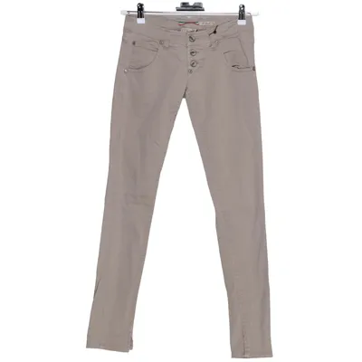 Pantalon (Beige) de Please Vintage Glam Coton, Élasthane