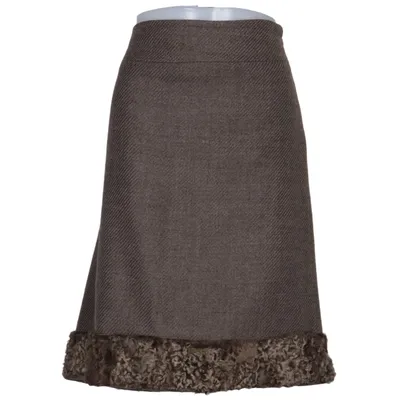 Skirt (Brown) from Guy Rover Acetate, Polyester, Wool