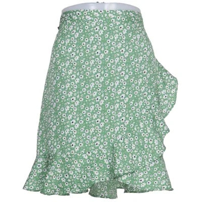 Slå om-nederdel (Grøn, Hvid) fra Seaside Polyester