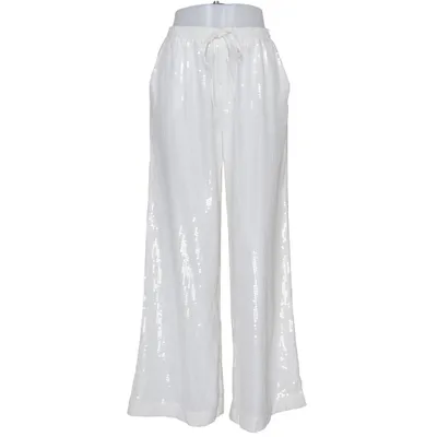 Pantalon patte d'éléphant (Blanc) de Parosh