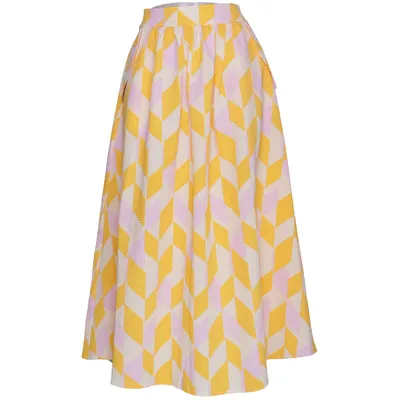 Långkjol (Gul, Rosa, Vit, Flerfärgad) från Second Female Återvunnen polyester