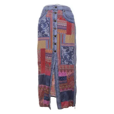 Denim skirt (Blue, Multicolored) from Desigual Cotton, Viscose