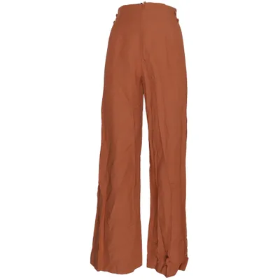 Broek (Bruin) van Zara Katoen, Linnen, Viscose