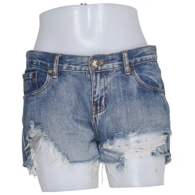 Jeans Shorts (Blau) von One Teaspoon Baumwolle