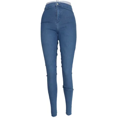Spijkerbroek (Blauw) van Topshop Moto Katoen, Elastaan, Polyester