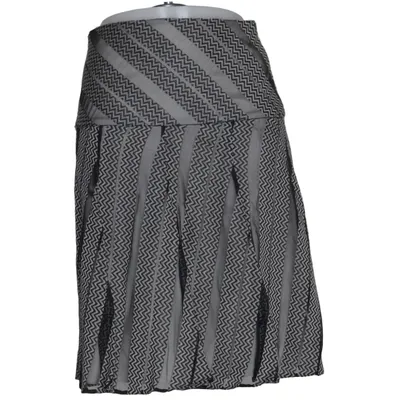 Jupe (Noir, Blanc) de Strenesse Gabriele Strehle Soie, Viscose, Laine