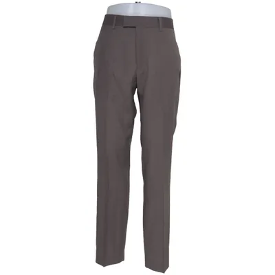 Kostuumbroek (Beige) van David Naman Polyester, Wol