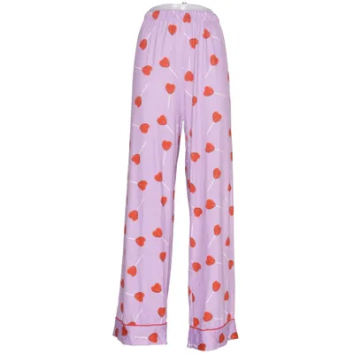 Pyjamasbukser (Lilla, Rød, Hvid) fra Loungeable Elastan, Polyester