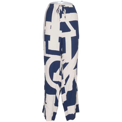 Pantalon (Bleu, Blanc) de H&M Modern Classic Lin, Lyocell, Polyester, Viscose