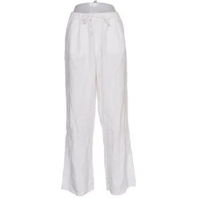 Pants (White) from Bershka Linen, Viscose