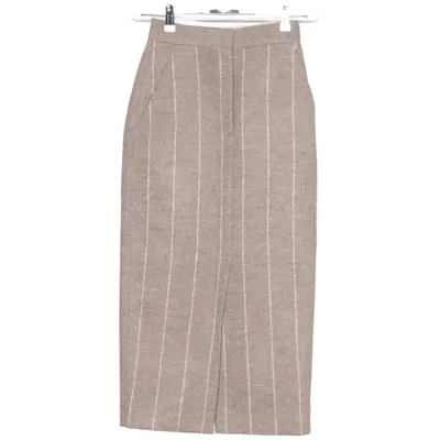 Kjol (Beige, Vit) från MaxMara Acetat, Elastan, Ull