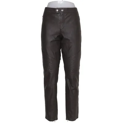 Leren broek (Bruin) van Oui Elastaan, Leer, Polyester