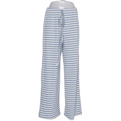 Pantalon patte d'éléphant (Bleu, Blanc) Coton, Polyester
