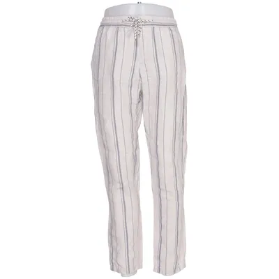 Pants (Beige, Blue) from Zara Man Linen