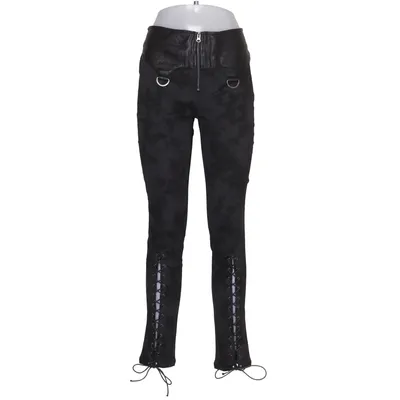 Pants (Black) from Punk Rave Cotton, Leather