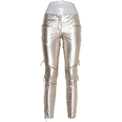 Pantalon (Argent, Or) de Just Cavalli Coton, Polyester, Polyuréthane
