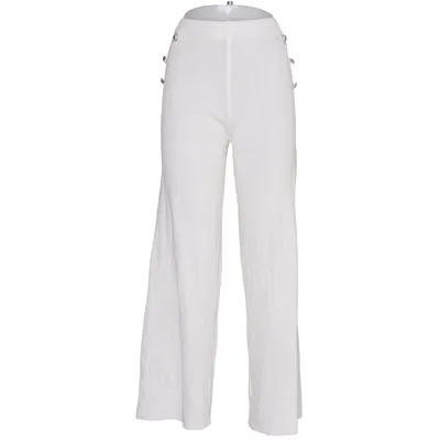 Pantalon patte d'éléphant (Blanc) de Cherry Koko Élasthane, Polyester