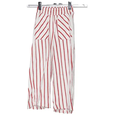 Byxor (Vit, Röd) från Zara Bomull, Polyester