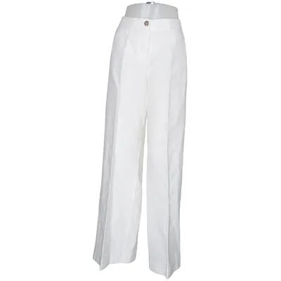 Broek (Wit) van Massimo Dutti Katoen, Linnen