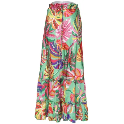 Maxi rok (Groen, Meerkleurig) van Paprika Polyester