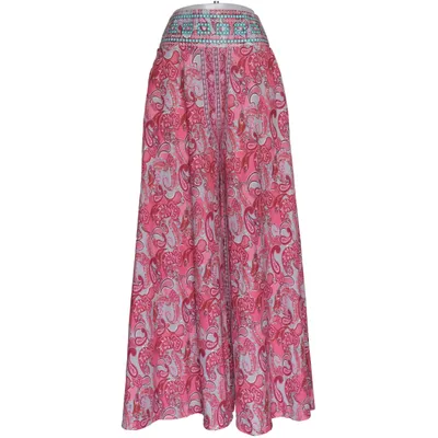 Pantalon patte d'éléphant (Rose, Gris, Multicolore) Polyester