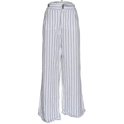 Pantalon patte d'éléphant (Blanc, Noir) de Yessica Coton, Lin