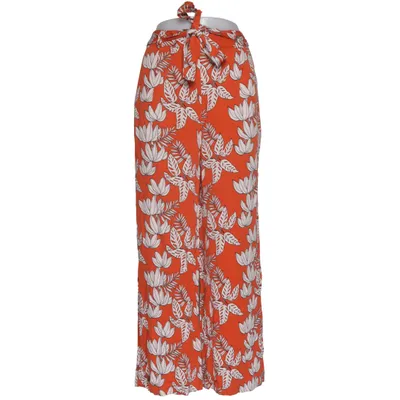 Palazzo pants (Orange, White) from Promod Polyester, Viscose