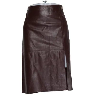 Jupe en cuir (Marron) de Twin Set Simona Barbieri Acétate, Cuir, Viscose