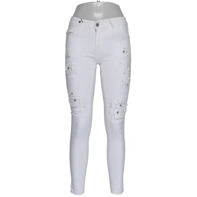 Jeans (Vit) från Viol Bomull, Elastan