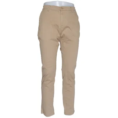 Chinos (Beige) van Woodbird Katoen, Elastaan