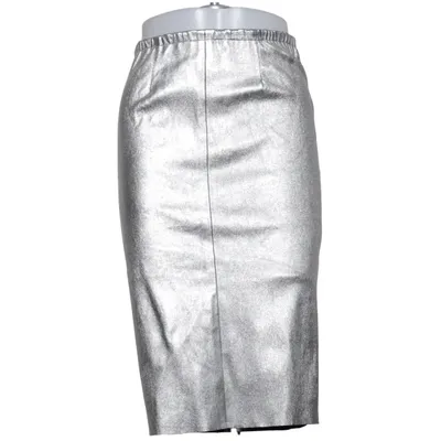 Skirt (Silver) from Zadig & Voltaire Deluxe Cotton, Elastane, Leather
