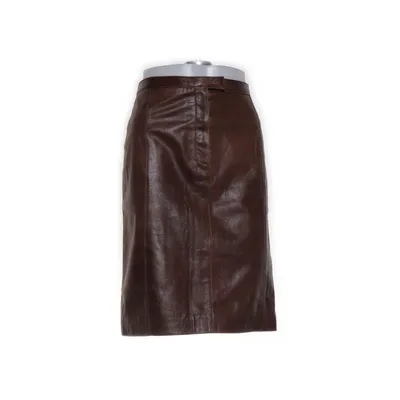 Läderkjol (Brun) från Sis by Sisters Skinn, Polyester