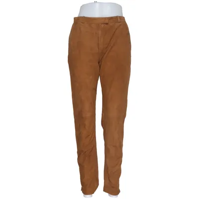 Leather pants (Brown) from Mango Leather, Polyester
