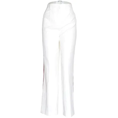 Pants (White, Red) from Maje Acetate, Elastane, Polyester, Polyurethane, Viscose