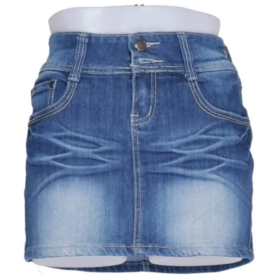 Spijkerrok (Blauw) van Revers Katoen, Elastaan, Polyester