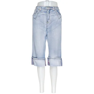 Driekwart broek (Blauw) van Miss Miss Katoen, Elastaan