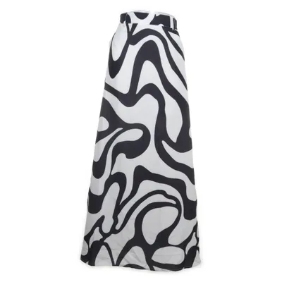 Maxi rok (Wit, Zwart) Elastaan, Polyester