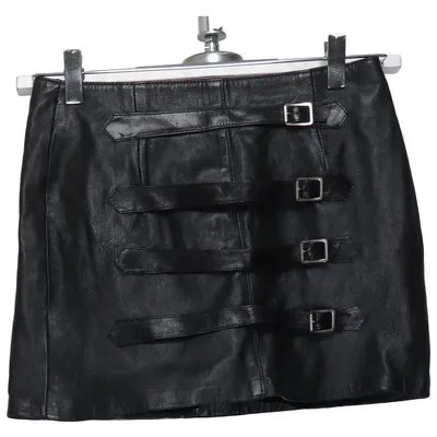 Jupe en cuir (Gris) Cuir