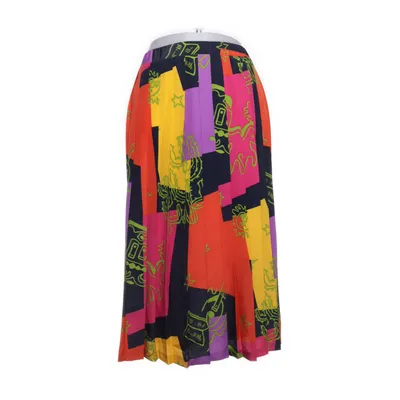 Maxi nederdel (Sort, Flerfarvet) Polyester, Acetat