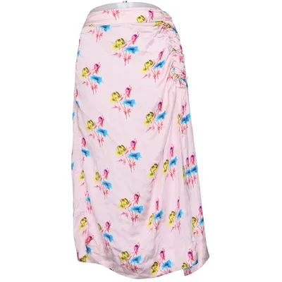Wikkelrok (Roze, Meerkleurig) van Ganni Elastaan, Zijde