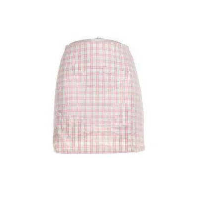 Skirt (White, Pink) from Brandy Melville Elastane, Polyester, Viscose