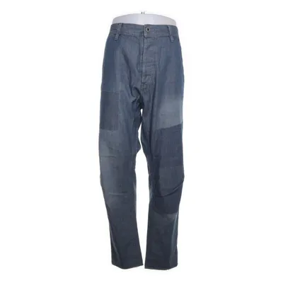 Jeans (Blue) from Raw Organic cotton, Leather, Recycled polyester